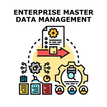 Enterprise master data management system processing information Stock Illustration