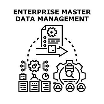 Enterprise master data management system processing information Stock Illustration