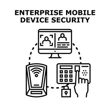 Enterprise mobile device security managing data access Stock Illustration