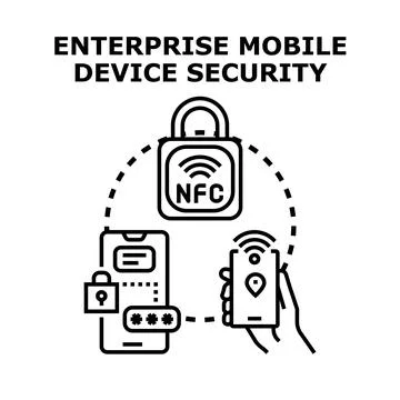 Enterprise mobile device security providing data protection Stock Illustration