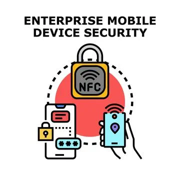 Enterprise mobile device security providing data protection Stock Illustration