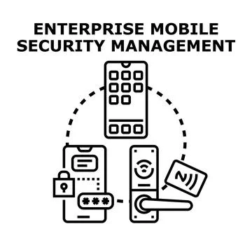 Enterprise mobile security management securing digital access Stock Illustration