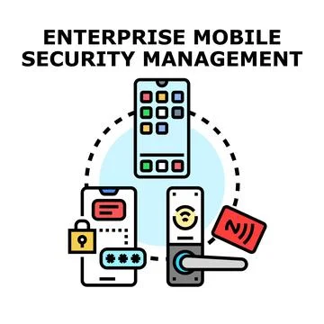Enterprise mobile security management securing digital access Stock Illustration