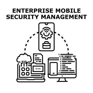 Enterprise mobile security management system technology concept Stock Illustration
