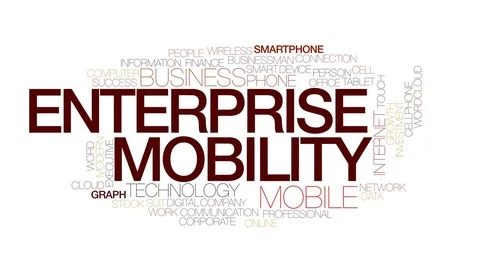 Enterprise mobility animated word cloud, text animation. Kinetic typography. Stock Footage 71790851