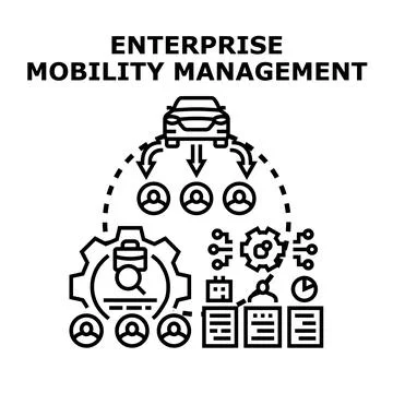 Enterprise mobility management concept vector Illustrazione stock