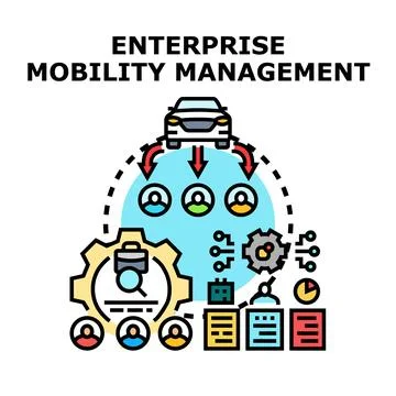 Enterprise mobility management concept vector Stock Illustration