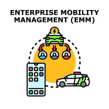 Enterprise mobility management emm vector concept Stock Illustration