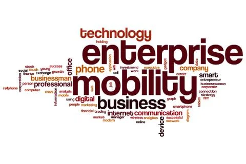 Enterprise mobility word cloud Stock Illustration