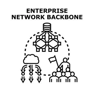Enterprise network backbone concept with cloud computing Stock Illustration