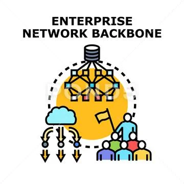 Enterprise network backbone concept with cloud computing イラスト素材