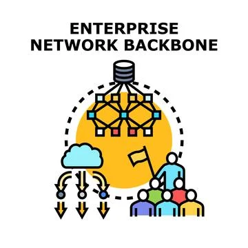 Enterprise network backbone concept with cloud computing Illustrazione stock