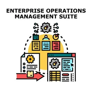 Enterprise operations management suite executing business processes 库存插图