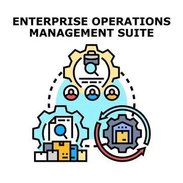 Enterprise operations management suite system optimizing business processes Illustrazione stock