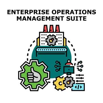 Enterprise operations management suite system optimizing business processes Stock Illustration