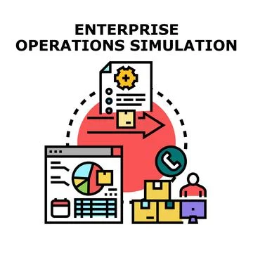 Enterprise operations simulation for business process optimization Stock Illustration