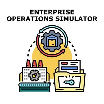 Enterprise operations simulator optimizing business processes for success Stock Illustration