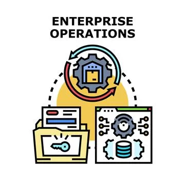 Enterprise operations system connecting data and processes イラスト素材