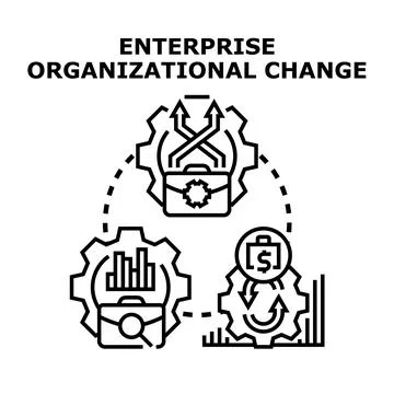 Enterprise organizational change developing business process strategy Stock Illustration