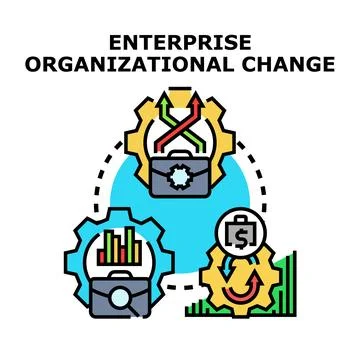 Enterprise organizational change developing business process strategy Stock Illustration