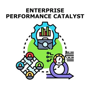 Enterprise performance catalyst accelerating business growth strategy Stockillustratie