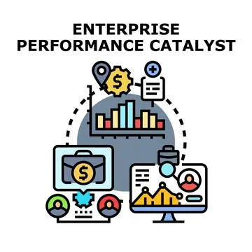 Enterprise performance catalyst concept business development process Illustrazione stock