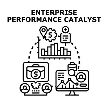 Enterprise performance catalyst concept business development process Stock Illustration