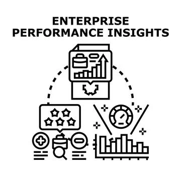 Enterprise performance insights analyzing business growth data Stock Illustration