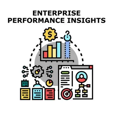 Enterprise performance insights concept developing business strategy Stock Illustration