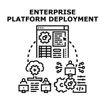 Enterprise platform deployment for business system implementation Stock Illustration