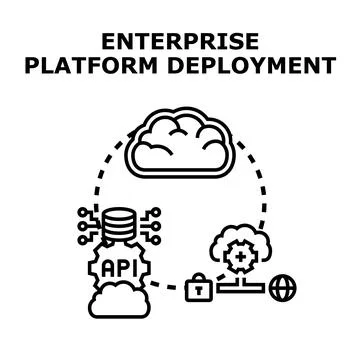 Enterprise platform deployment for cloud computing integration Stock Illustration