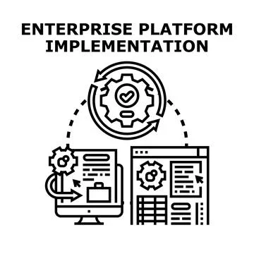 Enterprise platform implementation process planning and solution development イラスト素材