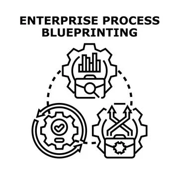 Enterprise process blueprinting creating business development strategy Stock-Illustration