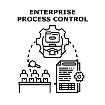 Enterprise process control optimizing business operations concept 스톡 일러스트