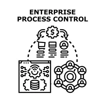 Enterprise process control optimizing business operations and management Stock Illustration