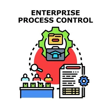 Enterprise process control optimizing business operations concept Stock Illustration
