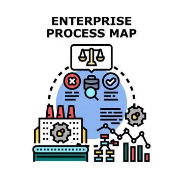 Enterprise process map illustrating business strategy development Stockillustratie