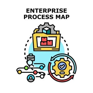 Enterprise process mapping optimizing company business workflow Stock Illustration