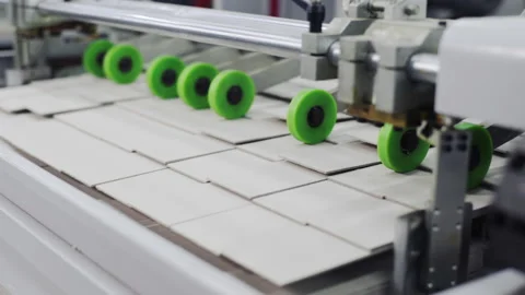 Enterprise for the production of cardboard containers .Cardboard manufacturing Stock Footage 150691663