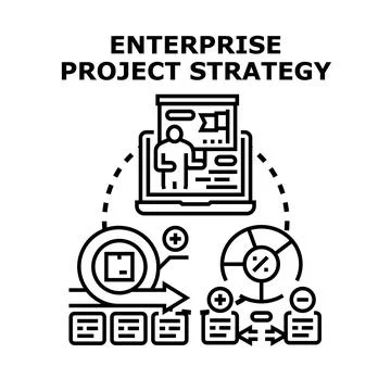Enterprise project strategy developing business processes Stockillustratie