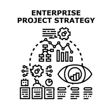 Enterprise project strategy planning implementing business development 库存插图