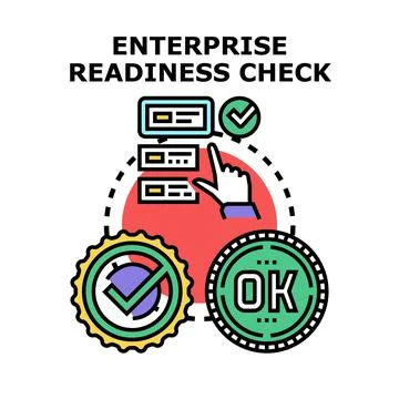 Enterprise readiness check process with successful results Stock Illustration