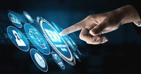 Enterprise Resource Management ERP software system for business resources plan Foto stock