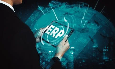 Enterprise Resource Management ERP software system for business resources uds Foto stock