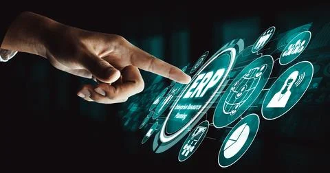Enterprise Resource Management ERP software system for business resources uds 写真素材