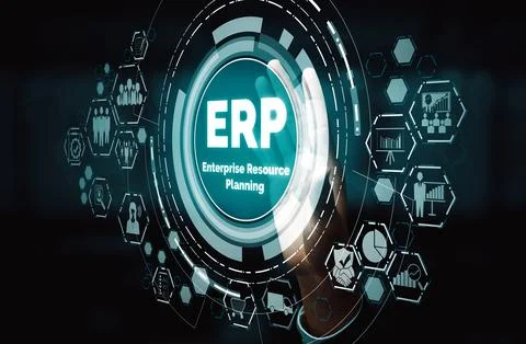 Enterprise Resource Management ERP software system for business resources uds 스톡 사진