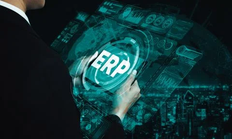 Enterprise Resource Management ERP software system for business resources uds Foto stock