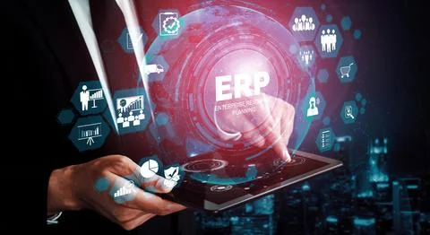 Enterprise Resource Management ERP software system for business resources uds Stockfoto's