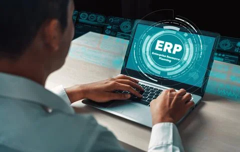 Enterprise Resource Management ERP software system for business resources uds Stockfoto's