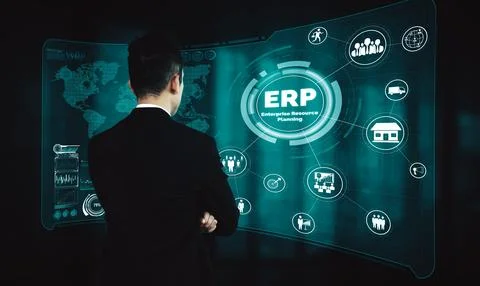Enterprise Resource Management ERP software system for business resources uds Foto stock